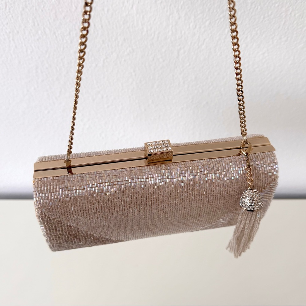 Elegant Beaded Clutch with Strap ✨